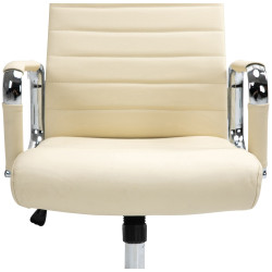 Chaise de bureau Columbus en cuir véritable crème