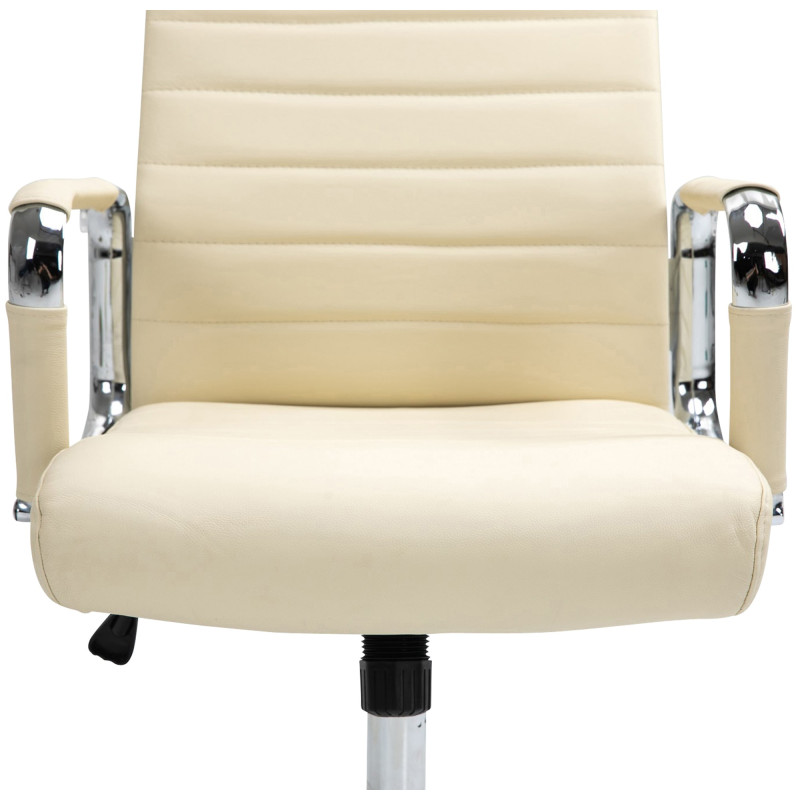 Chaise de bureau Columbus en cuir véritable crème
