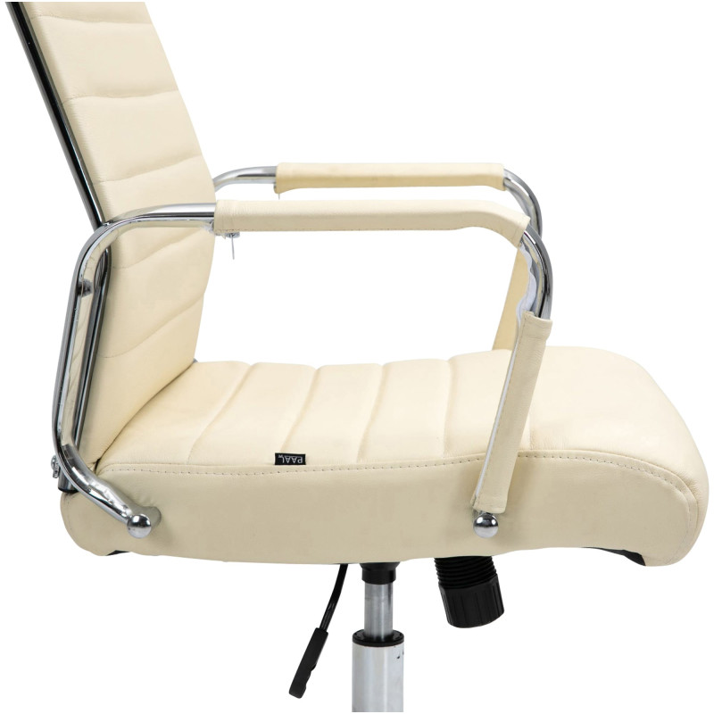 Chaise de bureau Columbus en cuir véritable crème