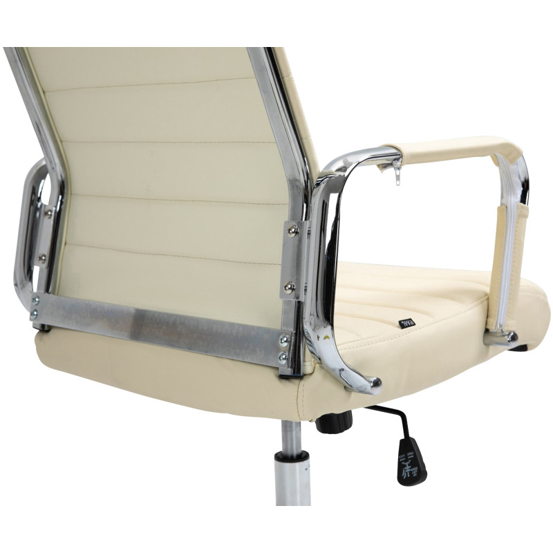 Chaise de bureau Columbus en cuir véritable crème