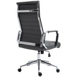 Chaise de bureau Columbus en cuir véritable gris