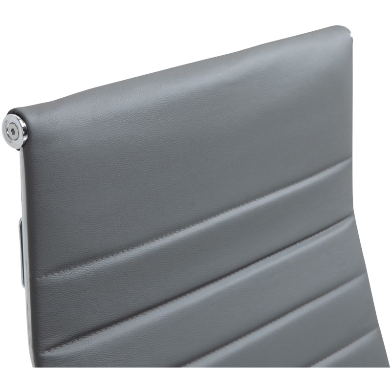 Chaise de bureau Columbus en cuir véritable gris