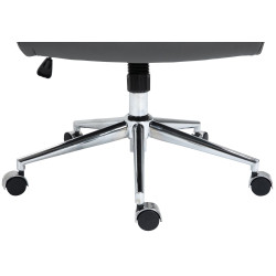 Chaise de bureau Columbus en cuir véritable gris