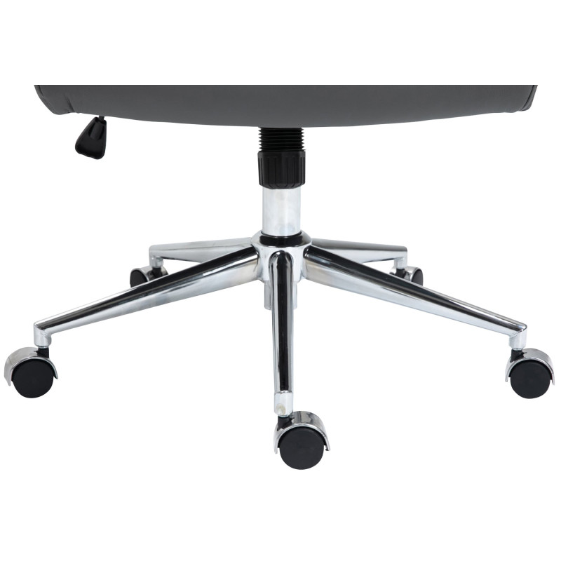 Chaise de bureau Columbus en cuir véritable gris