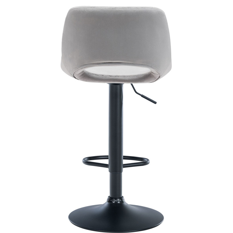 Lot de 2 tabourets de bar en velours Camden noir et gris clair