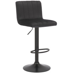 Tabouret de bar Jamie en velours noir