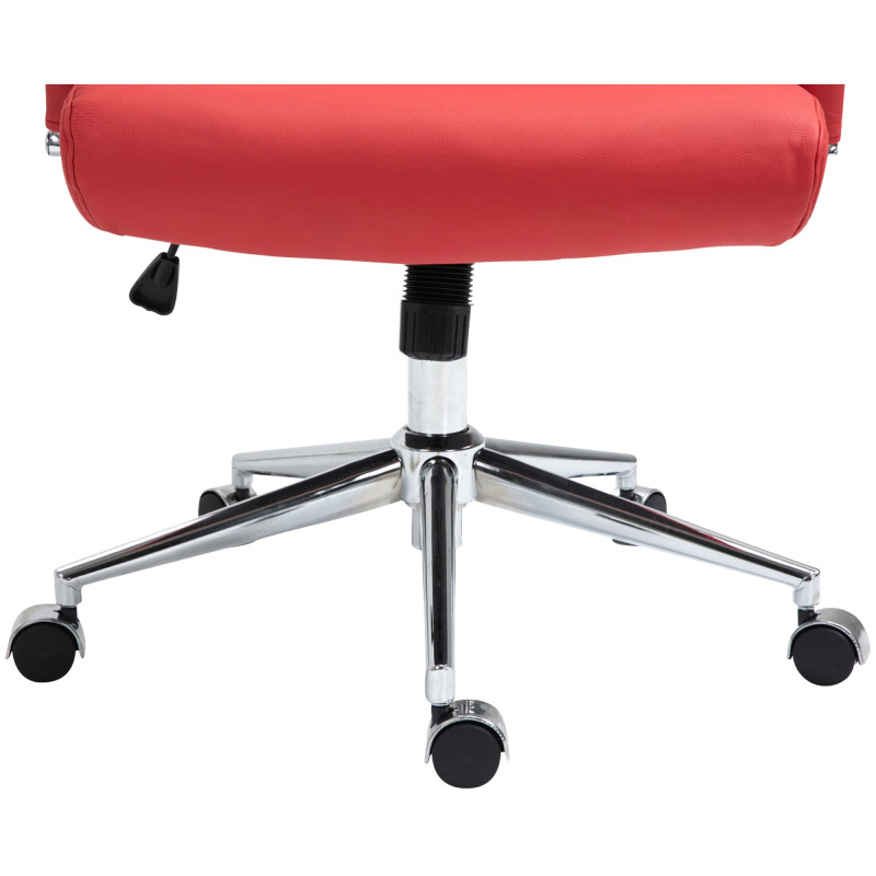 Chaise de bureau Columbus en cuir véritable rouge