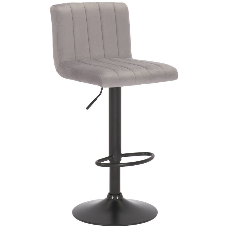 Tabouret de bar Jamie en velours gris