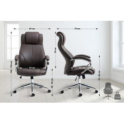 Chaise de bureau Salford en cuir véritable brun