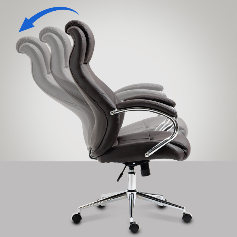 Chaise de bureau Salford en cuir véritable brun