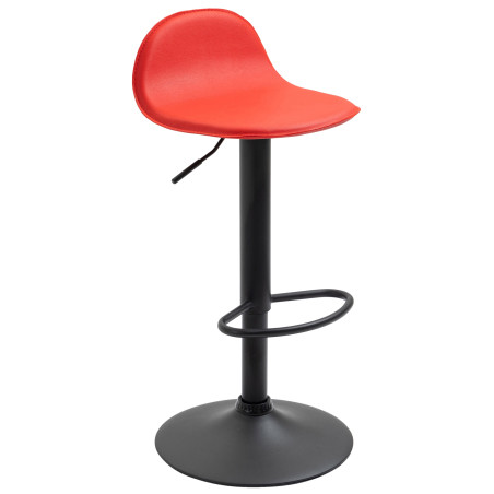Tabouret de bar Lana V2, noir/rouge