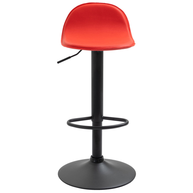 Taburete de bar Lana V2, negro/rojo