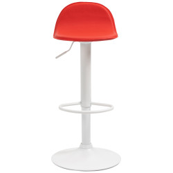 Tabouret de bar Lana V2, blanc/rouge