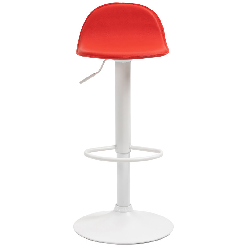Tabouret de bar Lana V2, blanc/rouge