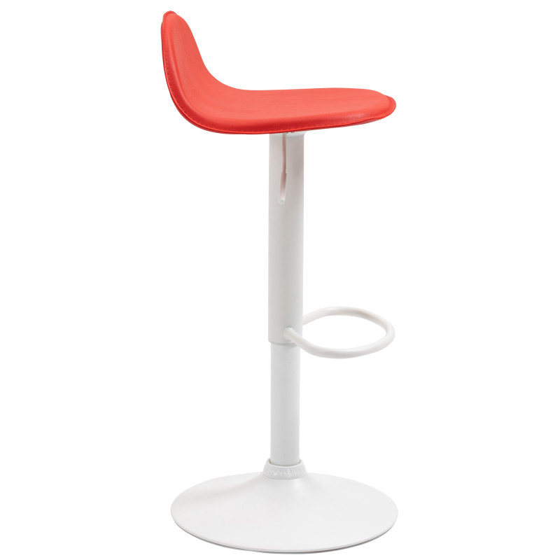 Tabouret de bar Lana V2, blanc/rouge