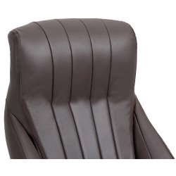 Chaise de bureau Wigan en cuir véritable brun
