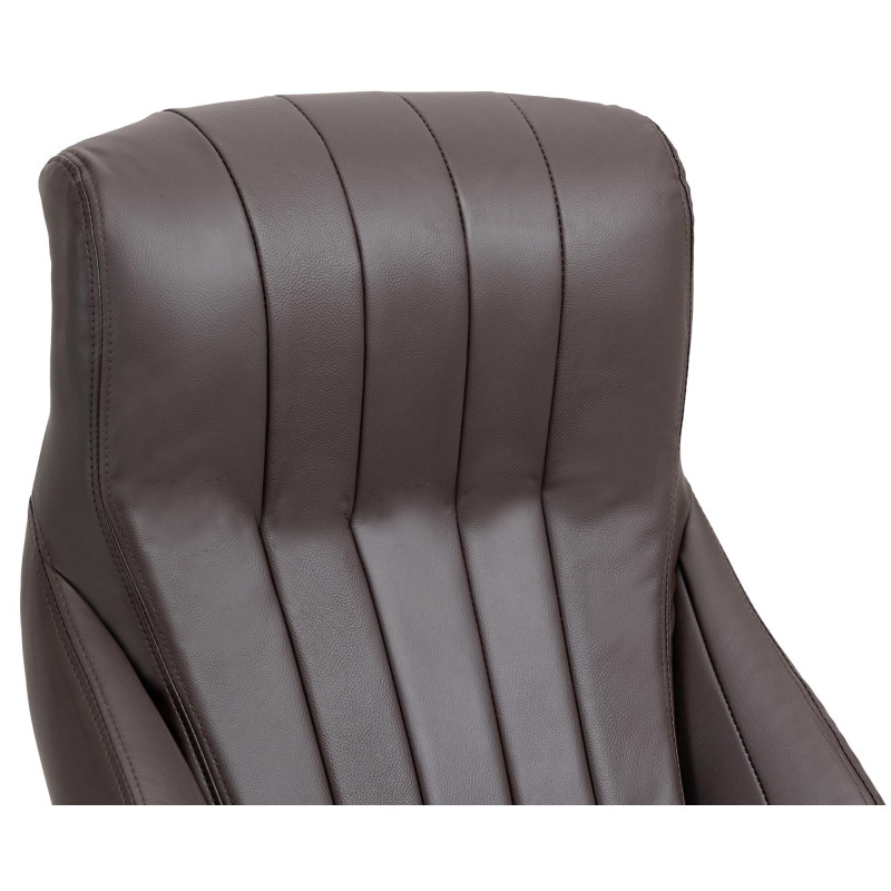 Chaise de bureau Wigan en cuir véritable brun