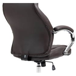 Chaise de bureau Wigan en cuir véritable brun