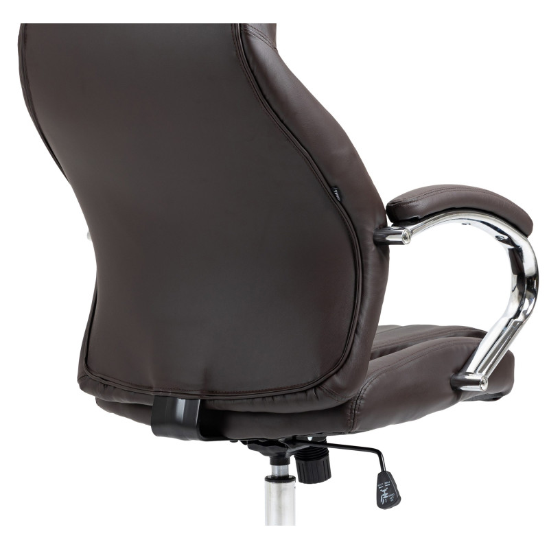 Chaise de bureau Wigan en cuir véritable brun