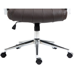 Chaise de bureau Wigan en cuir véritable brun