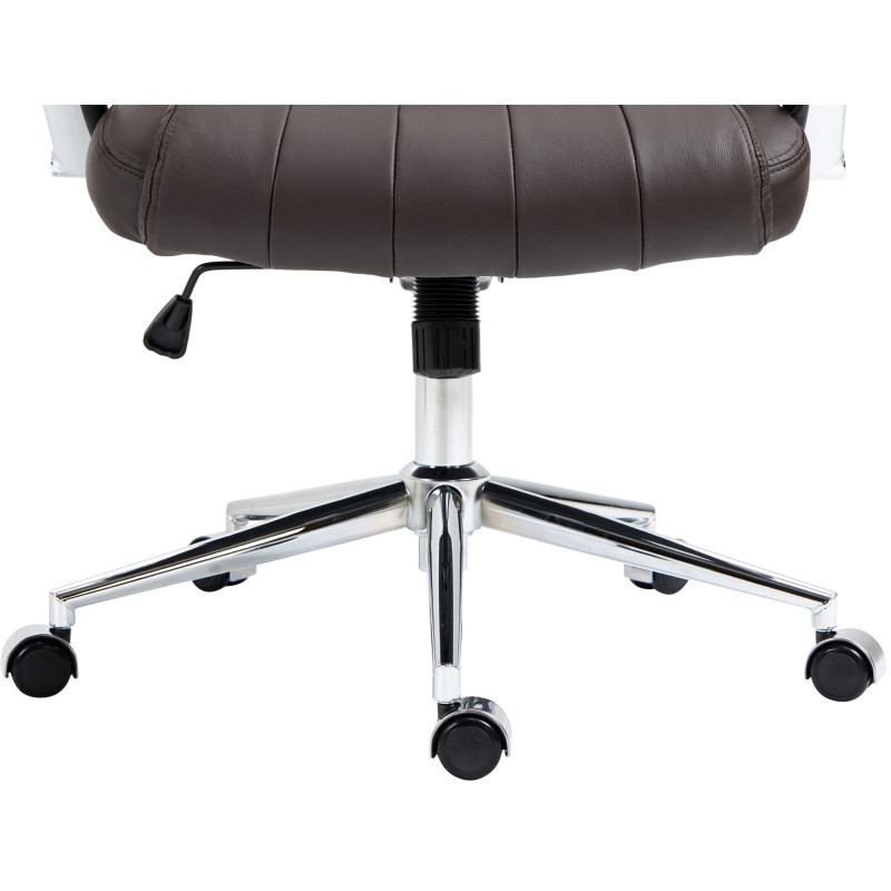 Chaise de bureau Wigan en cuir véritable brun
