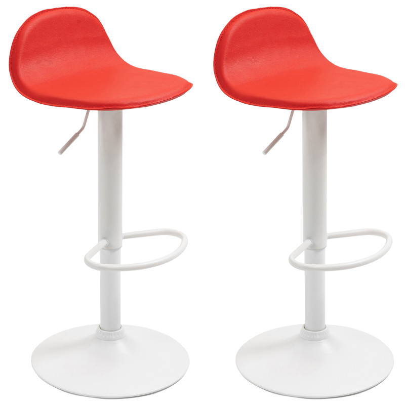 Ensemble de 2 tabourets de bar Lana V2 blanc rouge
