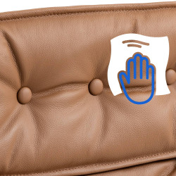 Chaise de bureau Sotira en cuir véritable marron clair