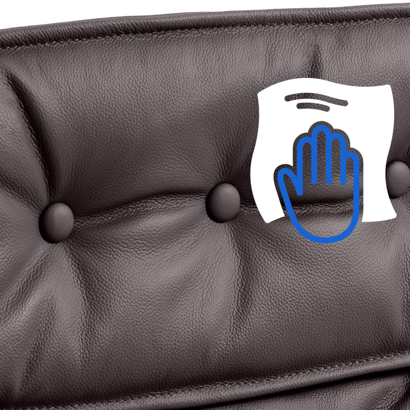 Chaise de bureau Sotira en cuir véritable brun