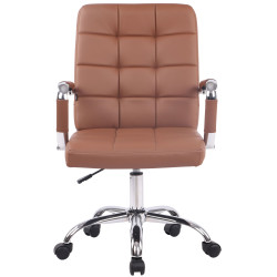 Chaise de bureau Deli PRO simili cuir marron clair