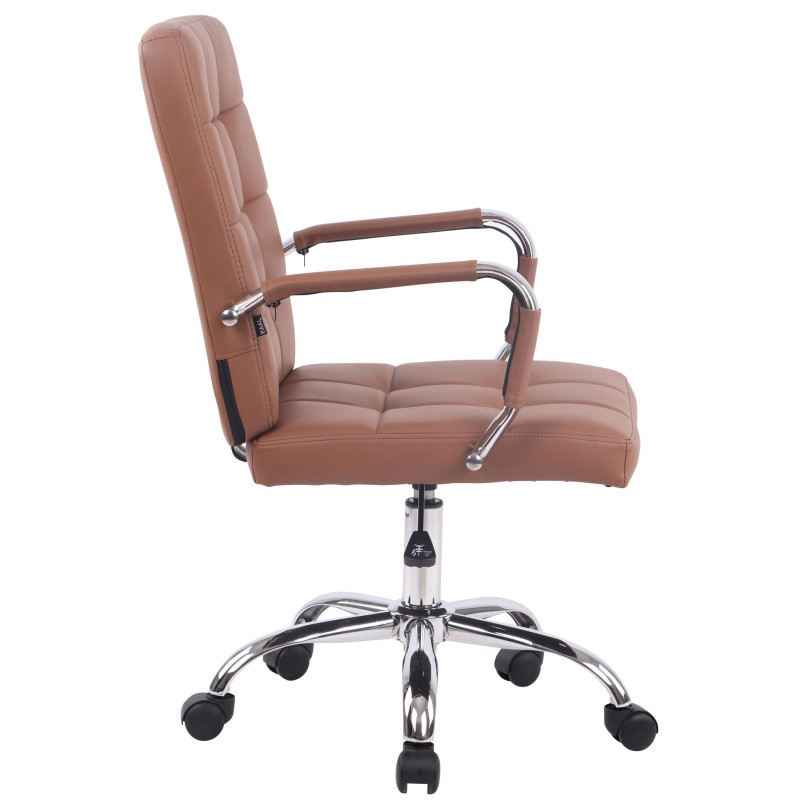 Chaise de bureau Deli PRO simili cuir marron clair