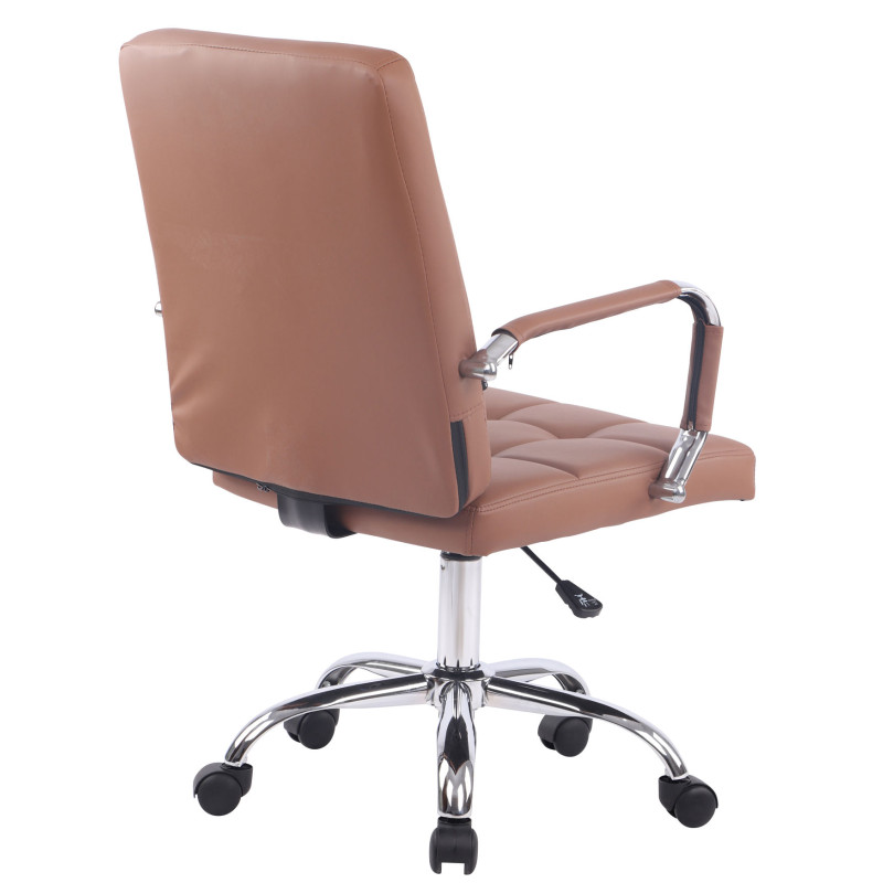 Chaise de bureau Deli PRO simili cuir marron clair