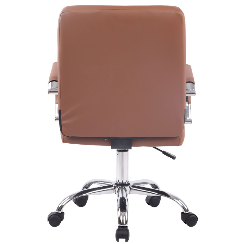 Chaise de bureau Deli PRO simili cuir marron clair