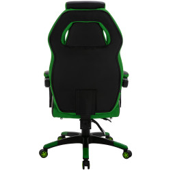 Chaise de bureau Clovis en cuir artificiel noir/vert