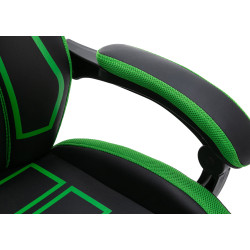 Chaise de bureau Clovis en cuir artificiel noir/vert