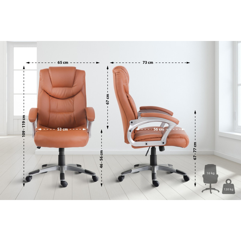 Chaise de bureau Texas V2 marron clair