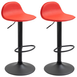 Juego de 2 taburetes de bar Lana V2 negro y rojo