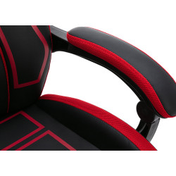 Chaise de bureau Clovis en cuir artificiel noir/rouge