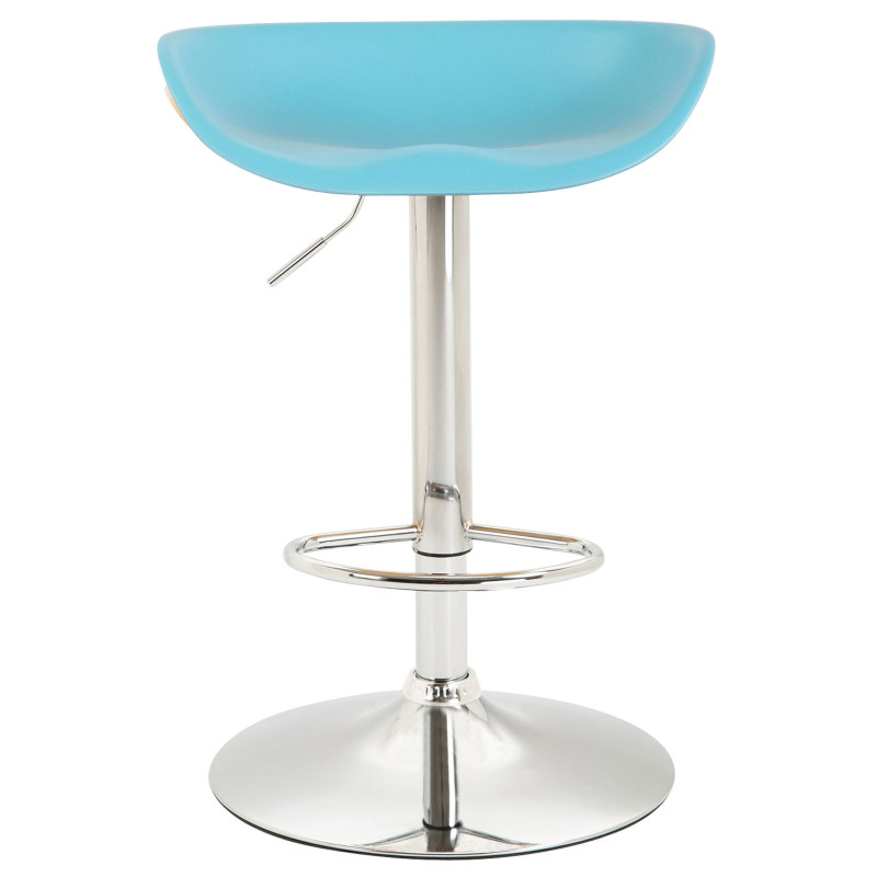 Ensemble de 4 tabourets de bar Anaheim, en plastique chromé bleu