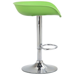 Ensemble de 4 tabourets de bar Anaheim, en plastique, vert chromé