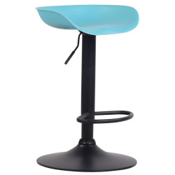 Set di 4 sgabelli da bar Anaheim, in plastica, neri e blu