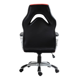Chaise de bureau Foxton en similicuir noir/rouge