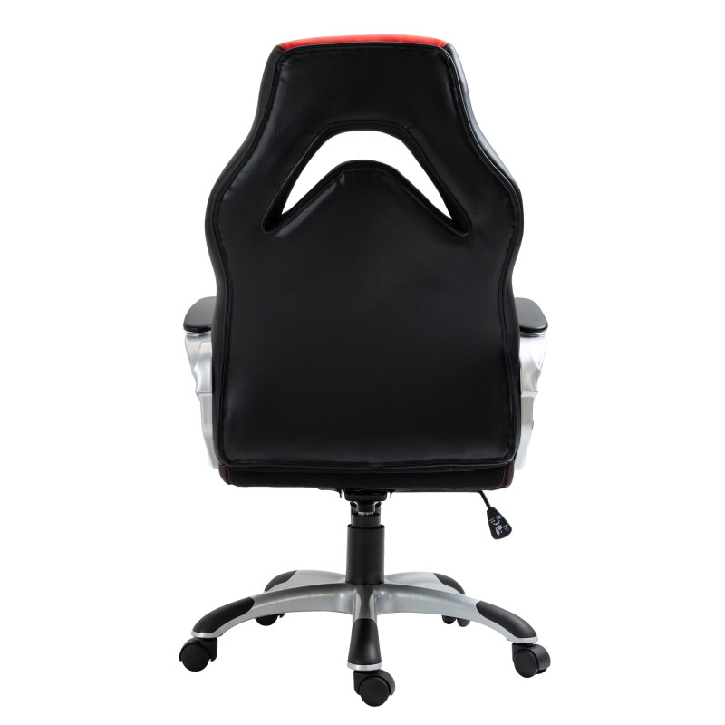 Chaise de bureau Foxton en similicuir noir/rouge
