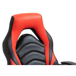 Chaise de bureau Foxton en similicuir noir/rouge