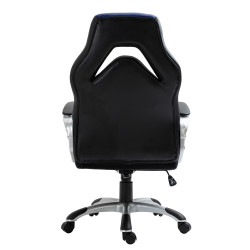 Chaise de bureau Foxton en similicuir noir/bleu