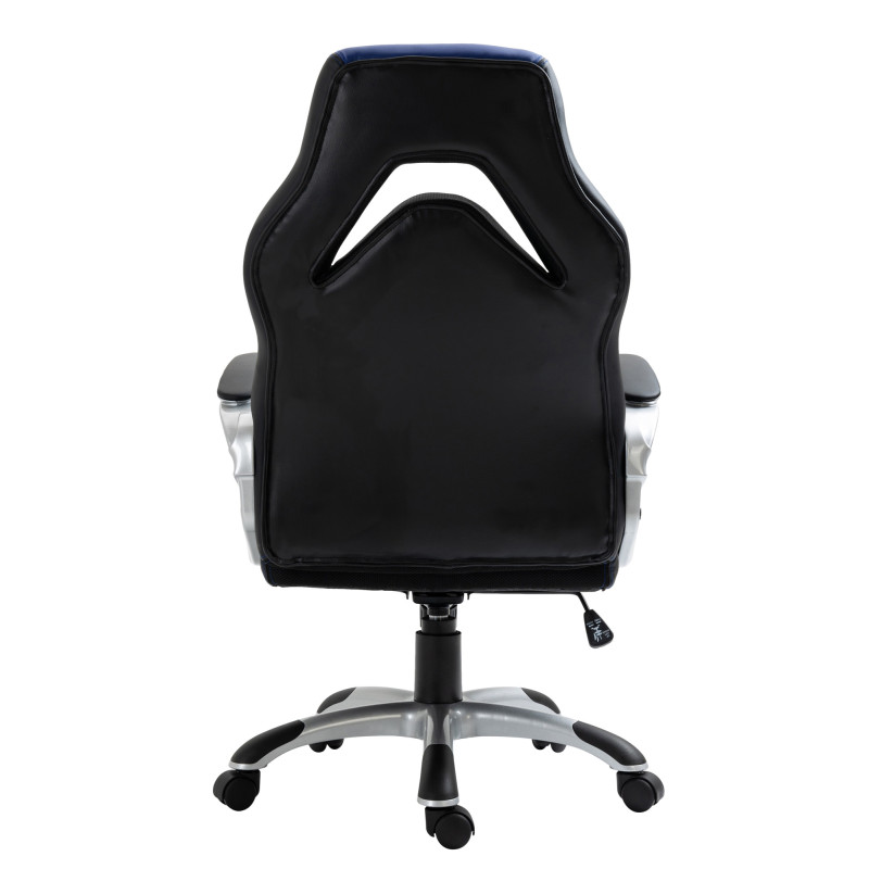 Chaise de bureau Foxton en similicuir noir/bleu