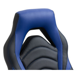 Chaise de bureau Foxton en similicuir noir/bleu