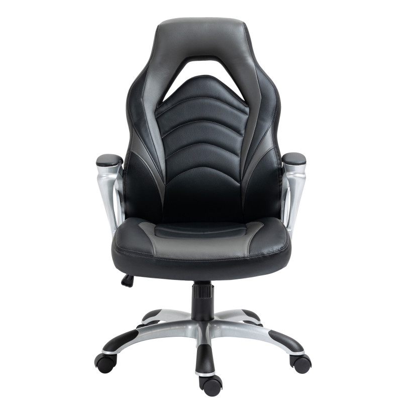 Chaise de bureau Foxton en similicuir noir/gris