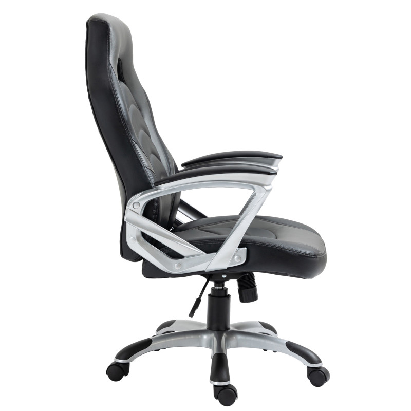 Chaise de bureau Foxton en similicuir noir/gris