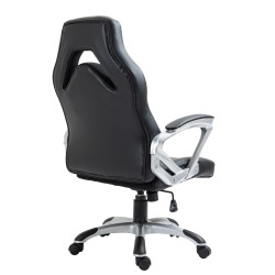 Chaise de bureau Foxton en similicuir noir/gris