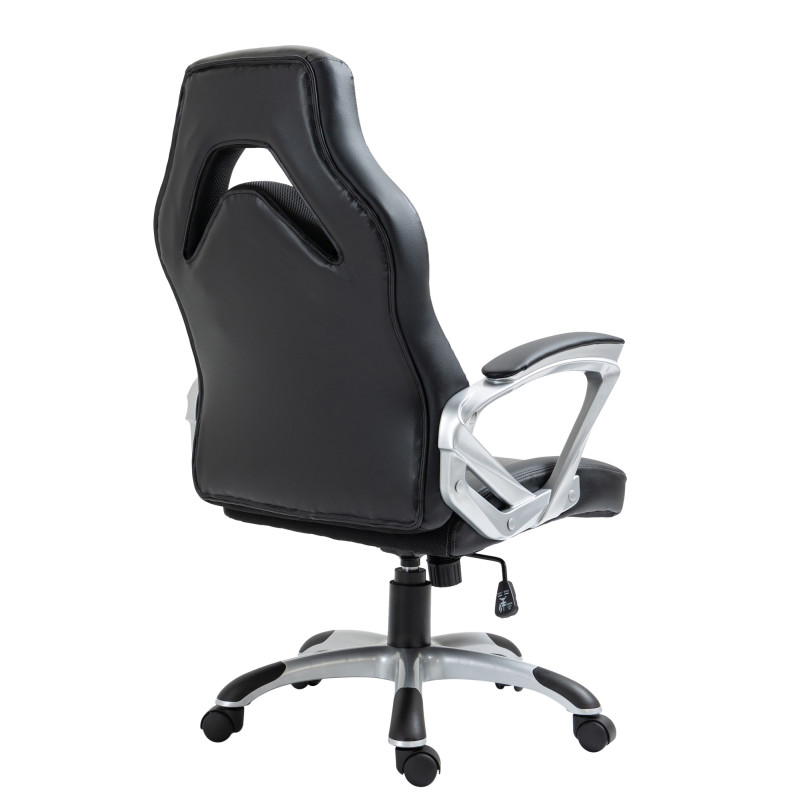 Chaise de bureau Foxton en similicuir noir/gris